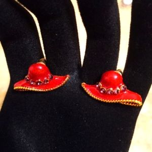 Vintage Redhat Earrings